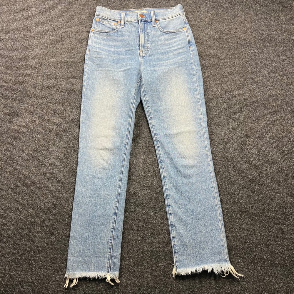 Madewell The Perfect Vintage Jean Light Wash Raw Hem Size 26 High Rise Straight